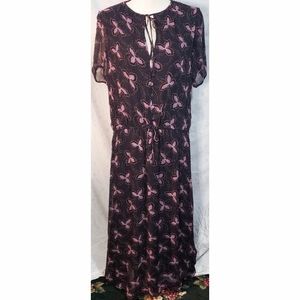 Stevie May Retro Maxi Dress Floral Black Purple Long Boho